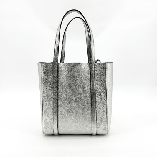 Balenciaga Everyday Patent, Silver, Leather, Tote Bag