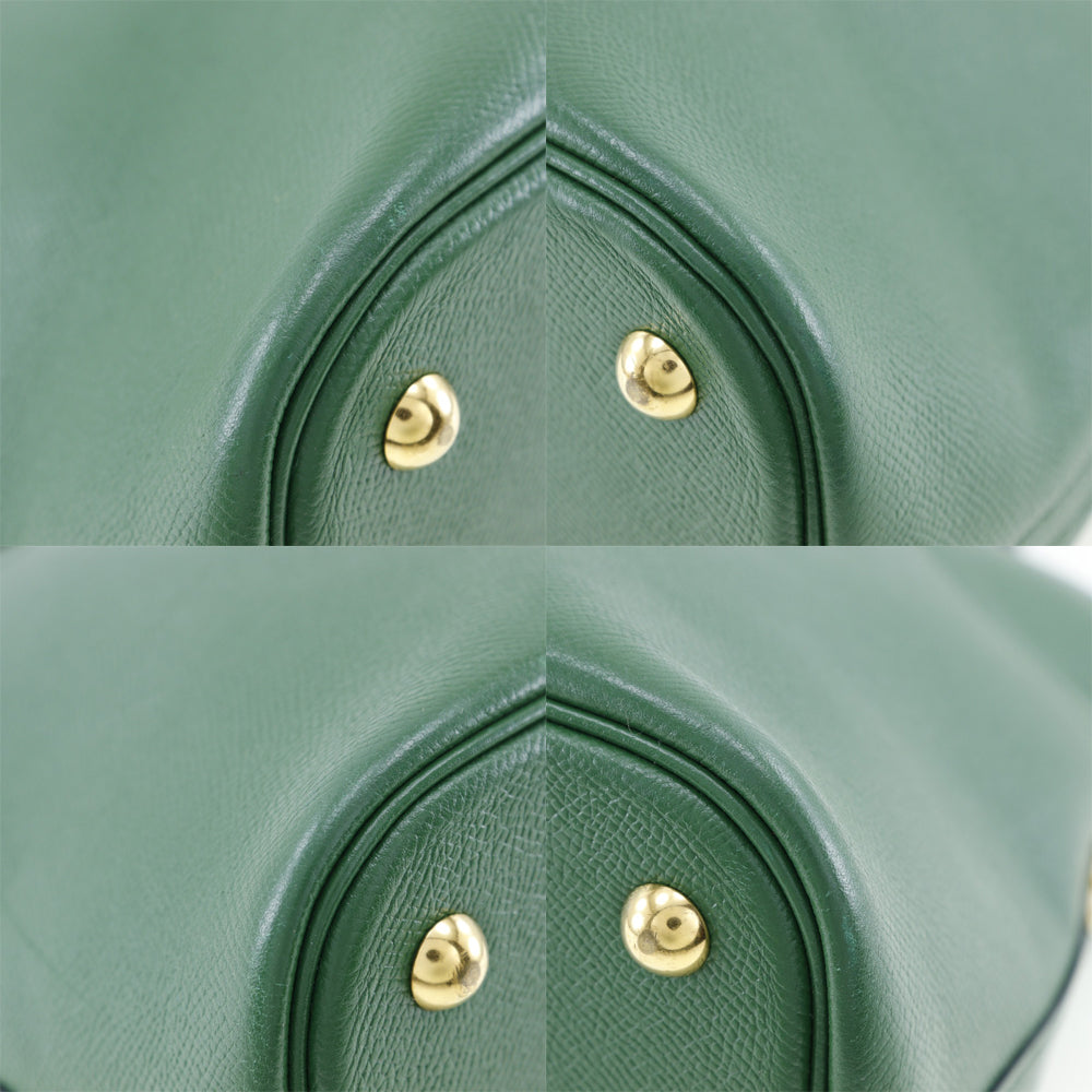 Hermès Bolide, Green, Leather, handbag