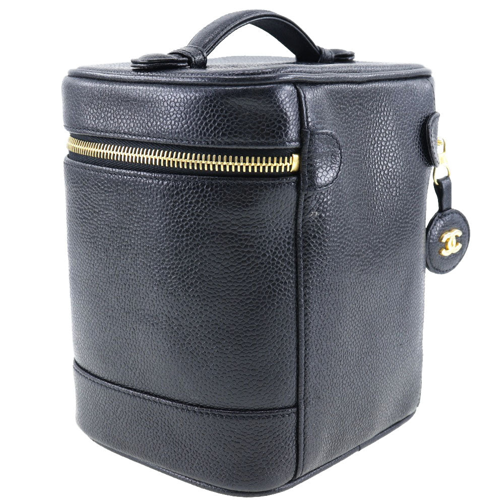 Chanel Vanity, Black, Leather, handbag