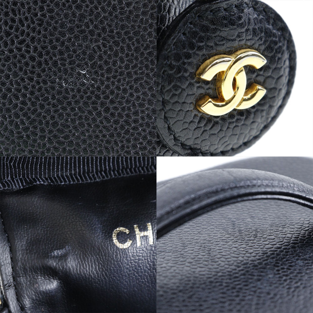 Chanel Vanity, Black, Leather, handbag