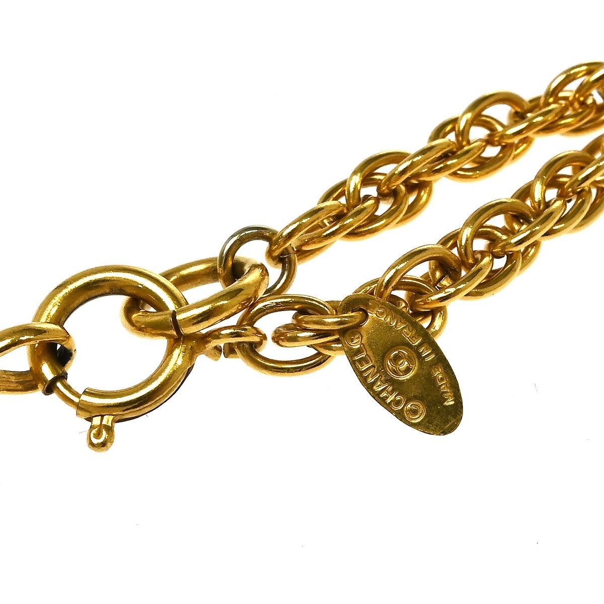 Chanel Vintage Round Medallion Pendant Metal, Gold, Gold Plated, Necklace