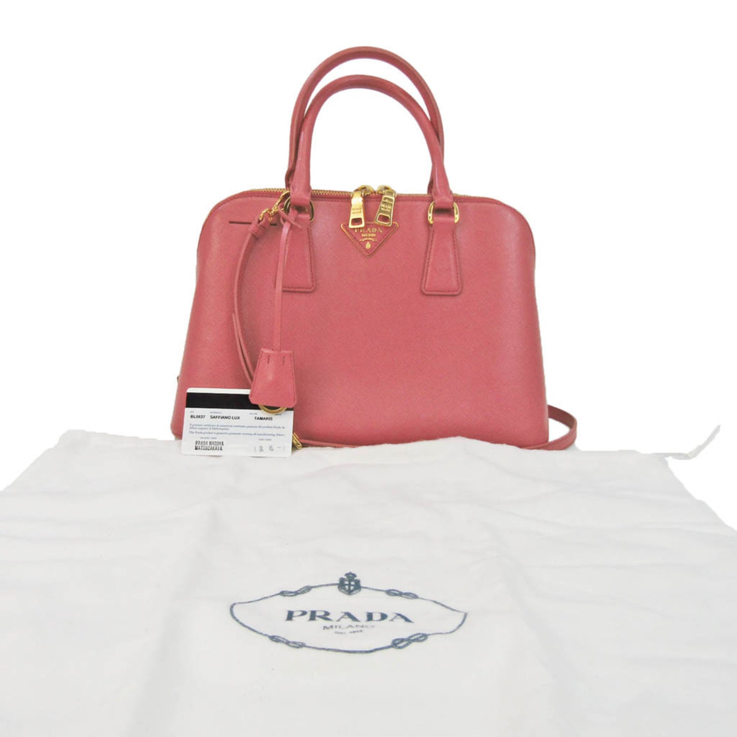 Prada Saffiano, Pink, Leather, handbag