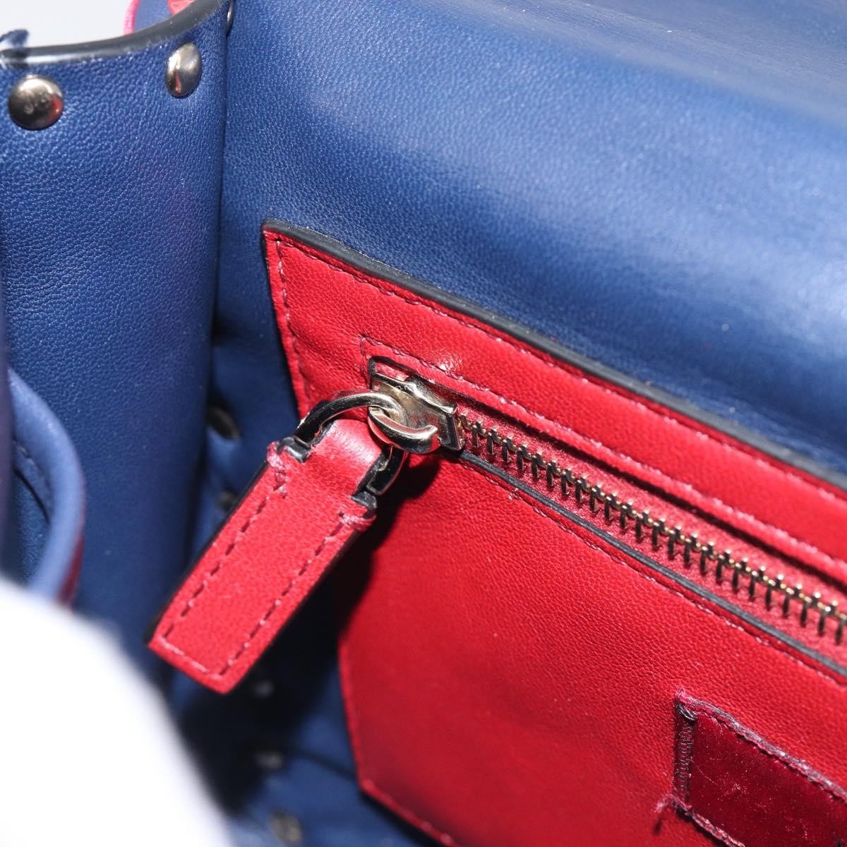 Valentino Garavani Rockstud Spike Flap Quilted Leather, Navy, Leather, Shoulder Bag