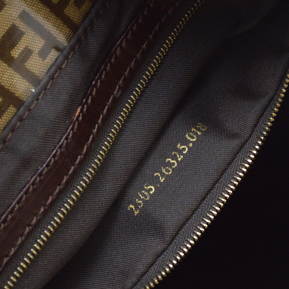 Fendi Handbag Cuir, Brown, Canvas, Handbag