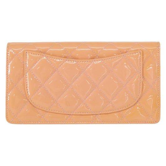 Chanel CC Wallet Quilted Patent, ORANGE, PATENT_LEATHER, Wallets