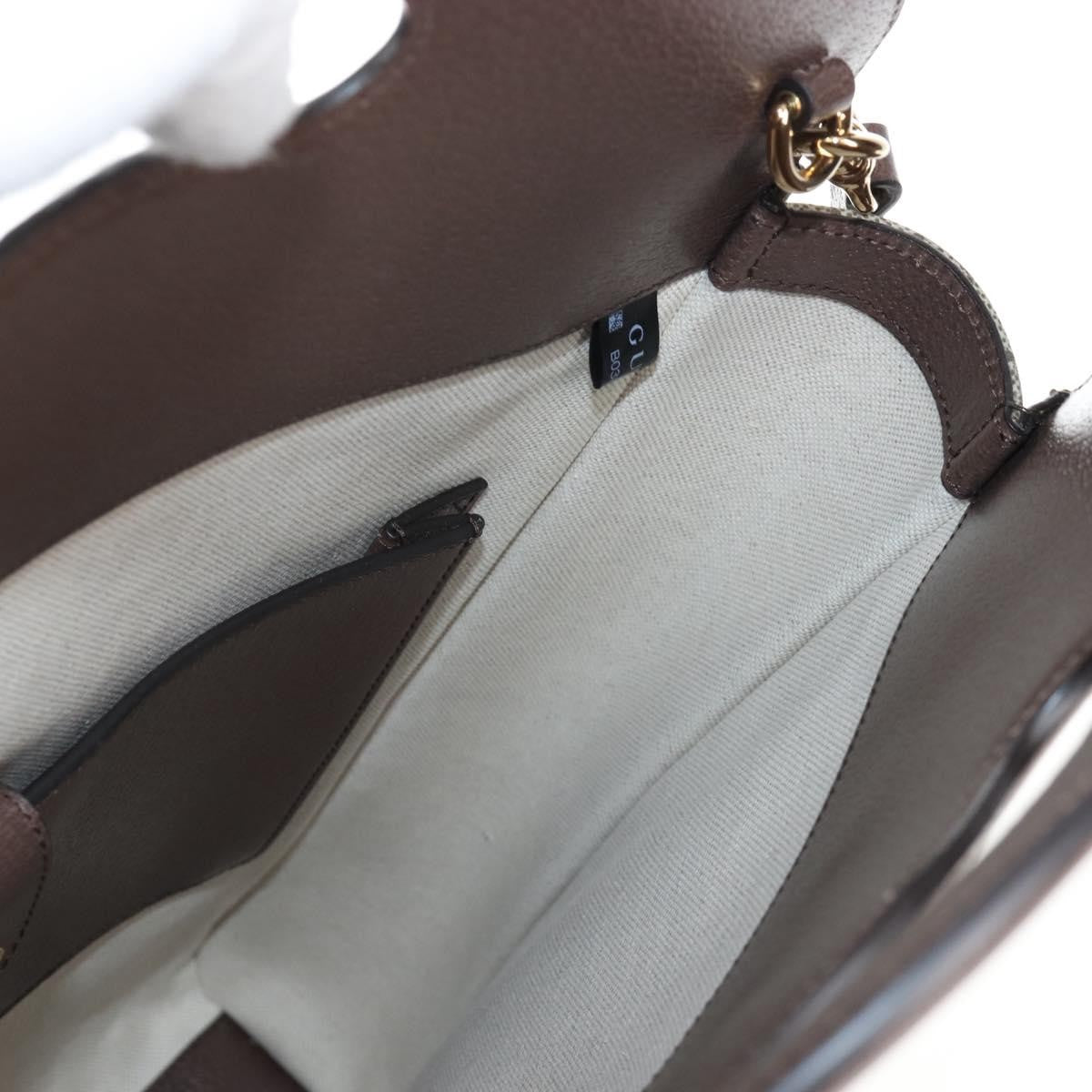 Gucci Cut Out Handle Printed GG Coated Canvas, Brown, Canvas, Tote Bag