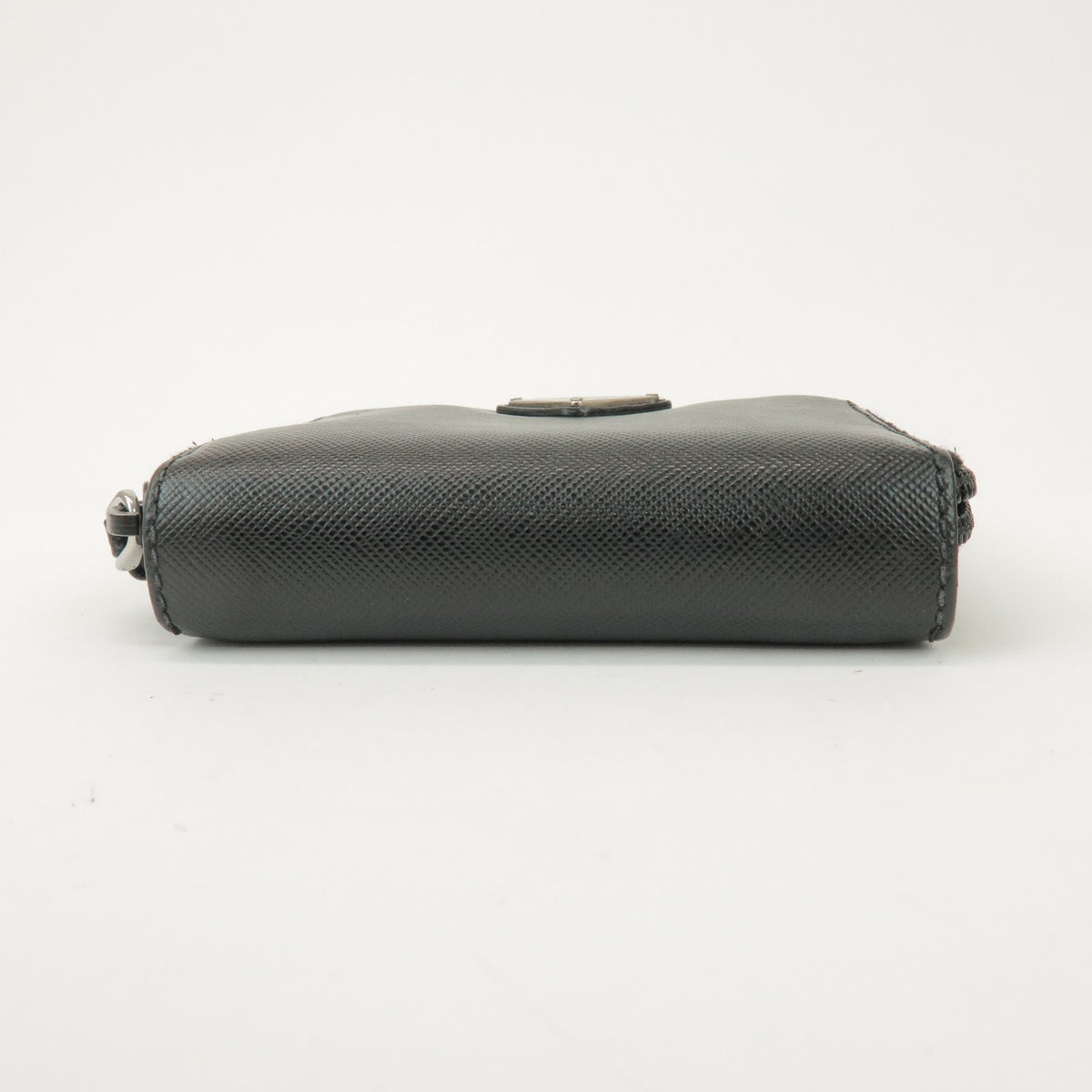 Prada Bifold Zip Around Saffiano Leather, Black, Leather, Wallet