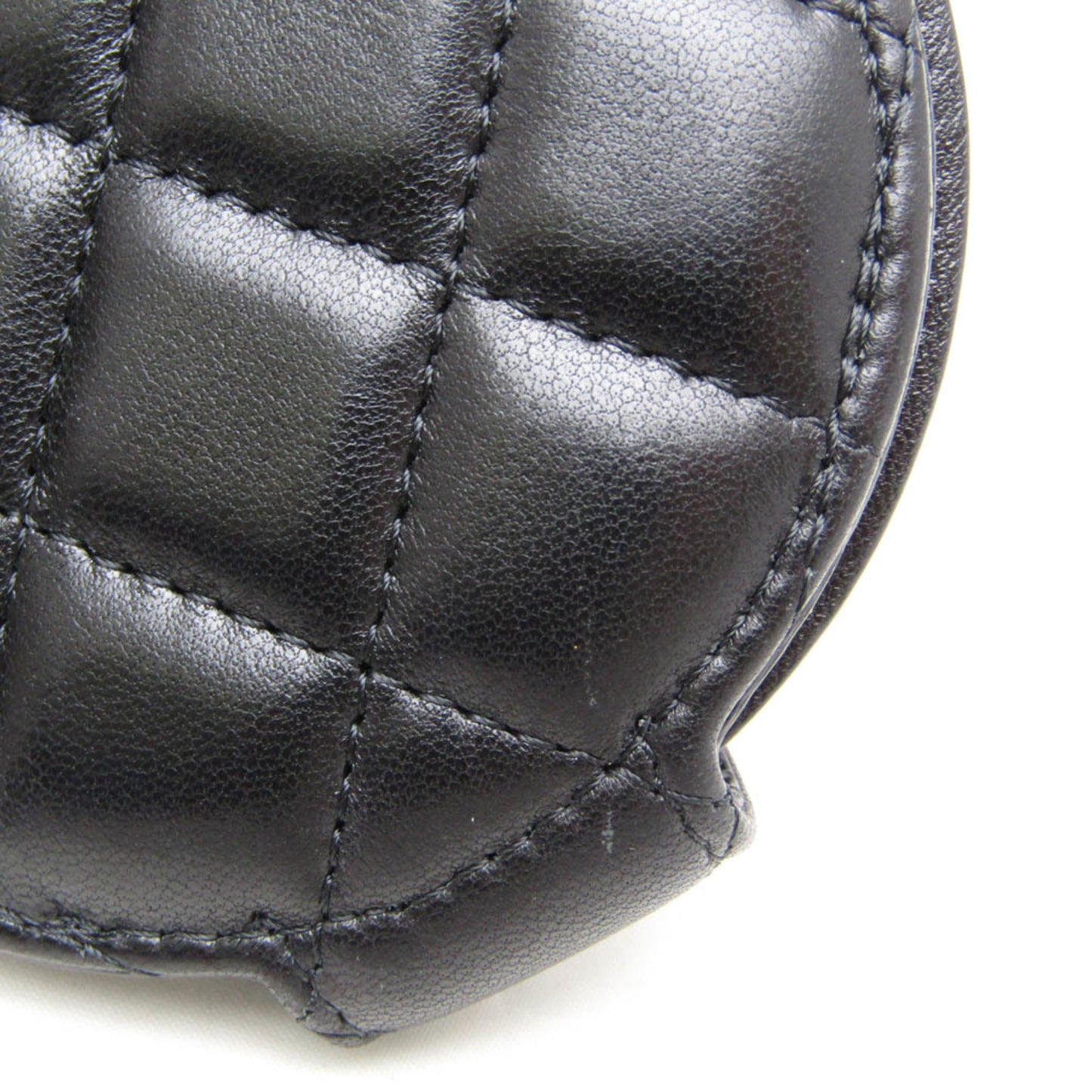 Chanel Name Tag Quilted Leather, Black, Leather, Charm