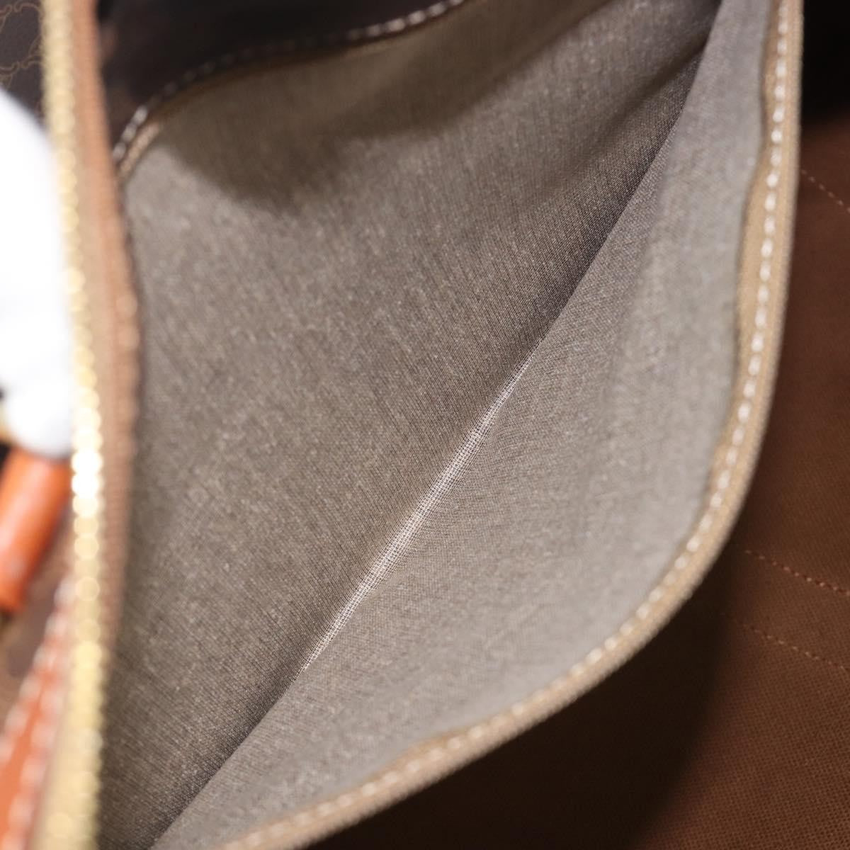 Celine Vintage Duffle Macadam Coated Canvas, Brown, Canvas, Handbag