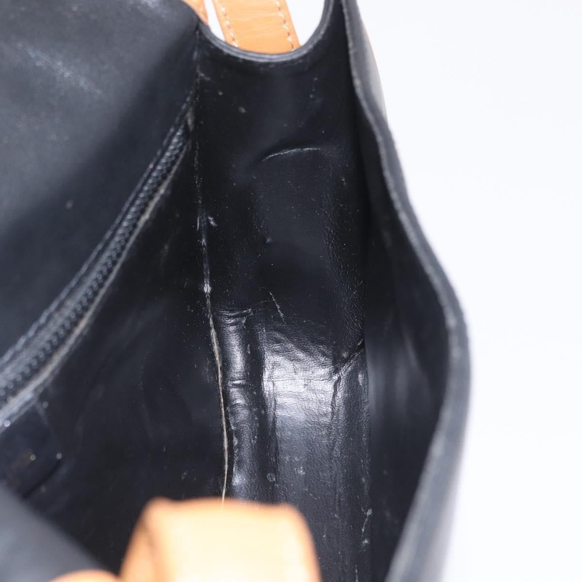 Celine Shoulder Leather, Black, Leather, Shoulder Bag