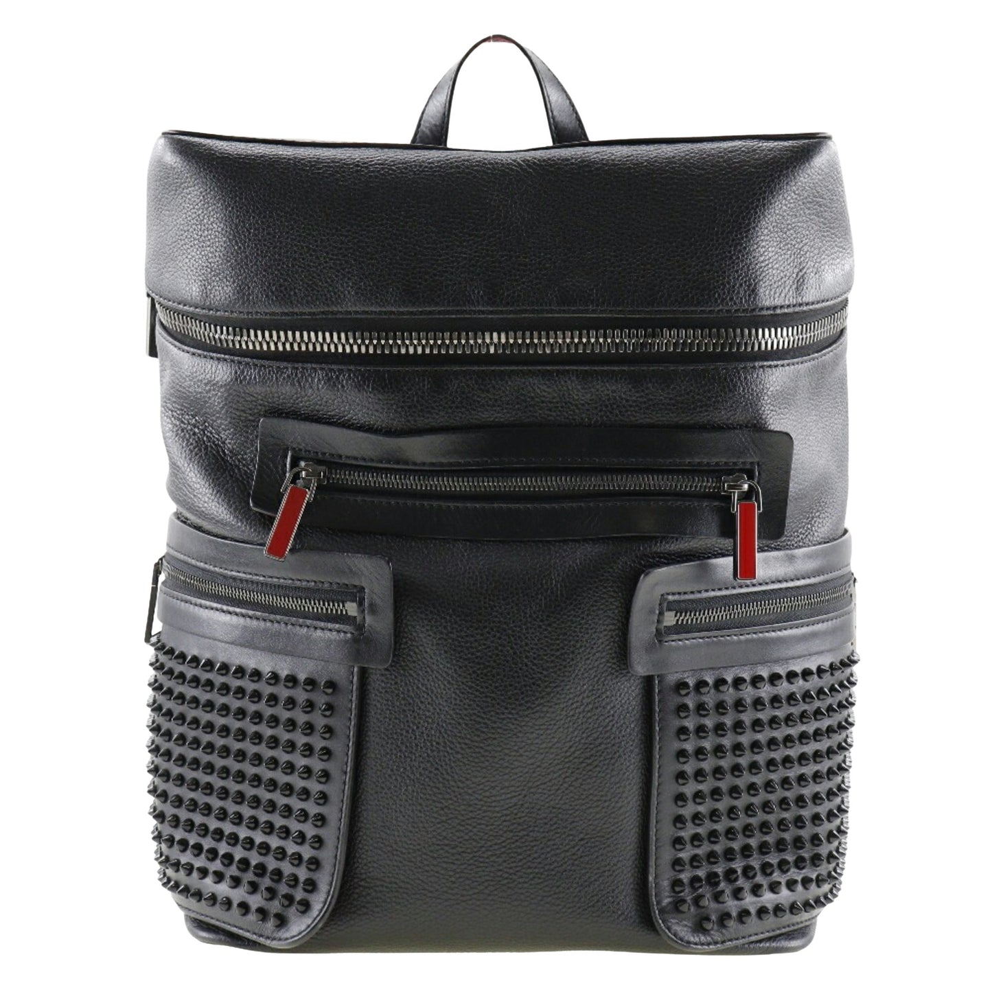 Christian Louboutin, Black, Leather, backpack
