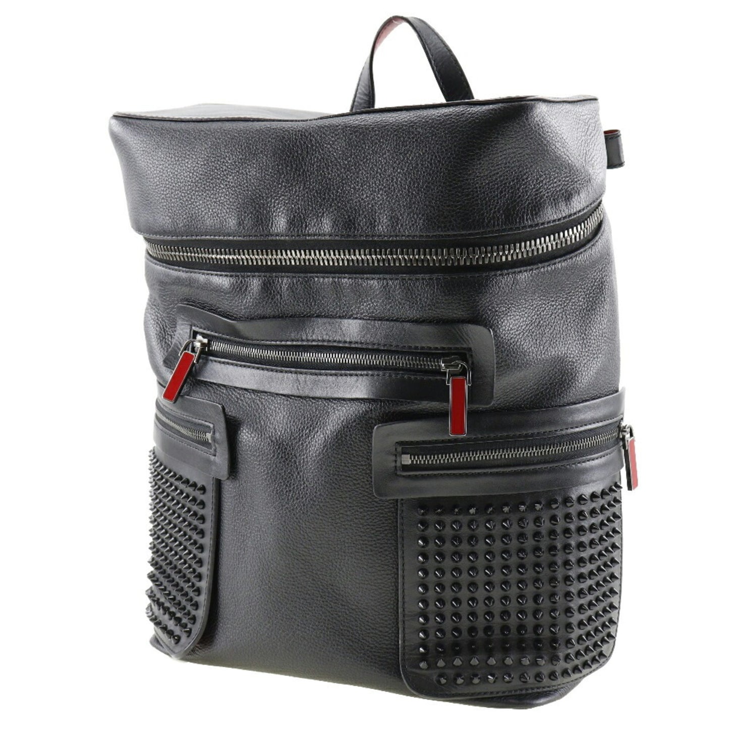Christian Louboutin, Black, Leather, backpack