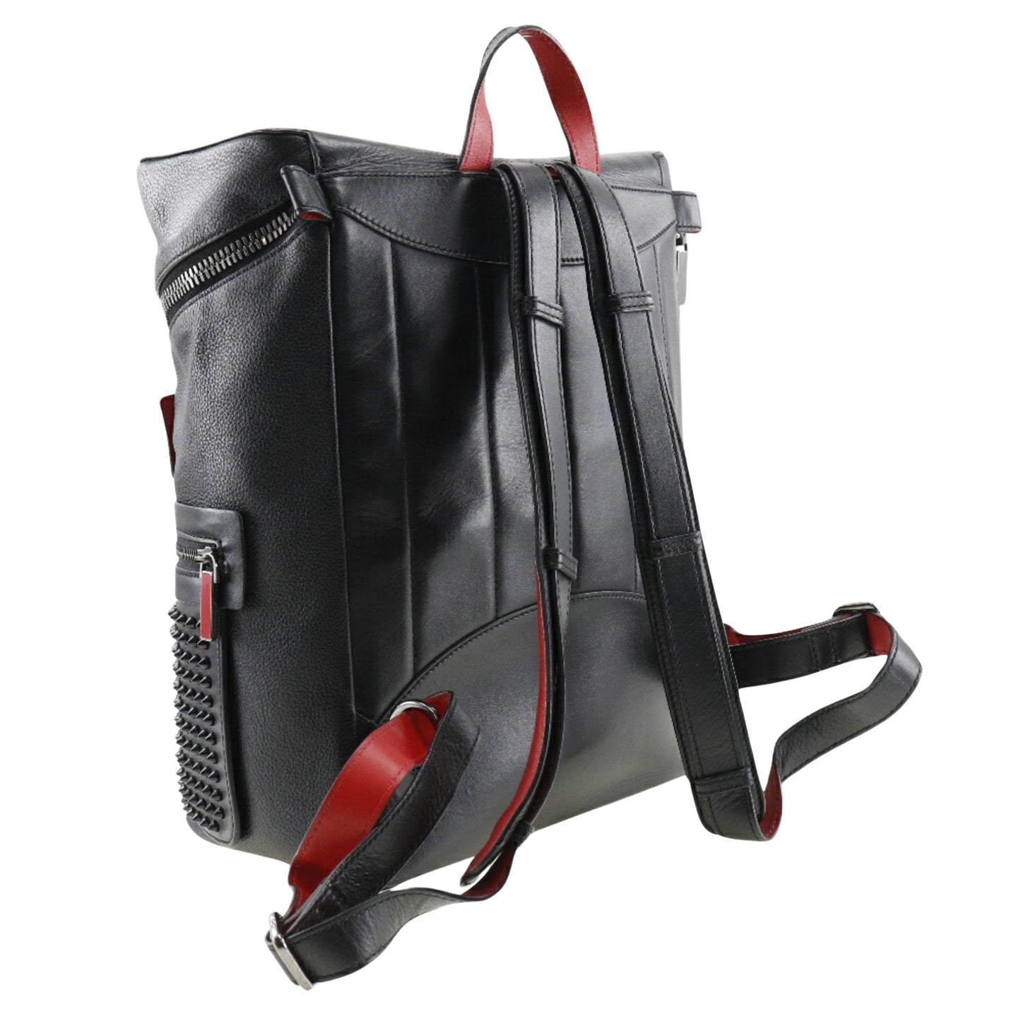 Christian Louboutin, Black, Leather, backpack