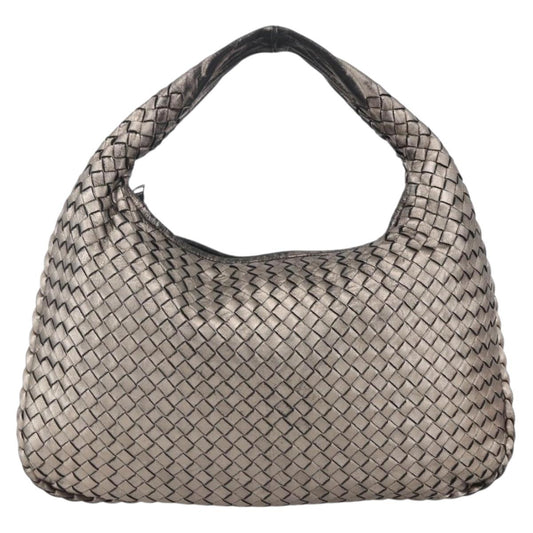 Bottega Veneta Veneta Hobo Quilted Leather, SILVER, LEATHER, Handbag
