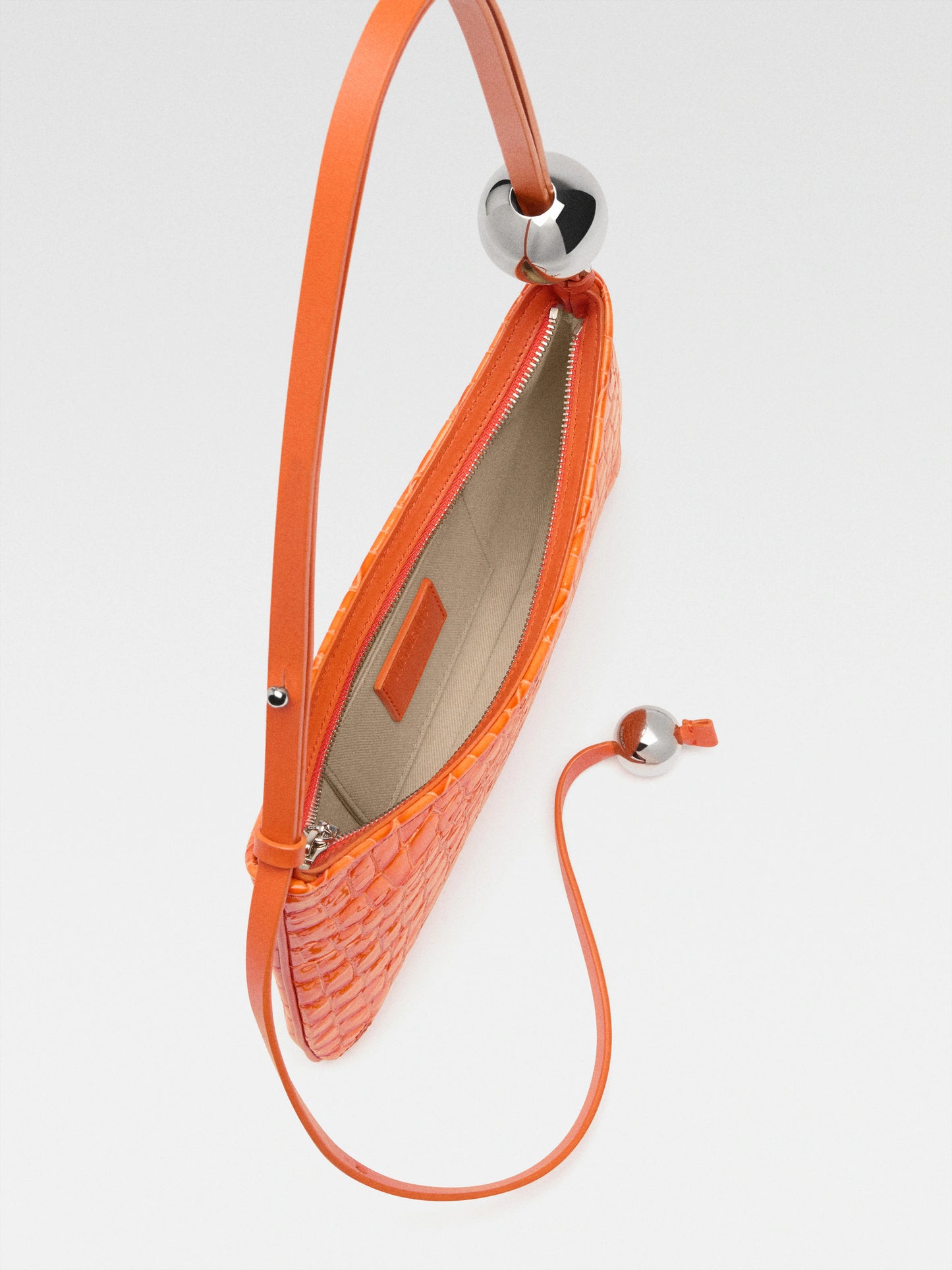 Jacquemus Le Bisou Perle Shoulder Bag Leather, ORANGE, LEATHER, Handbag