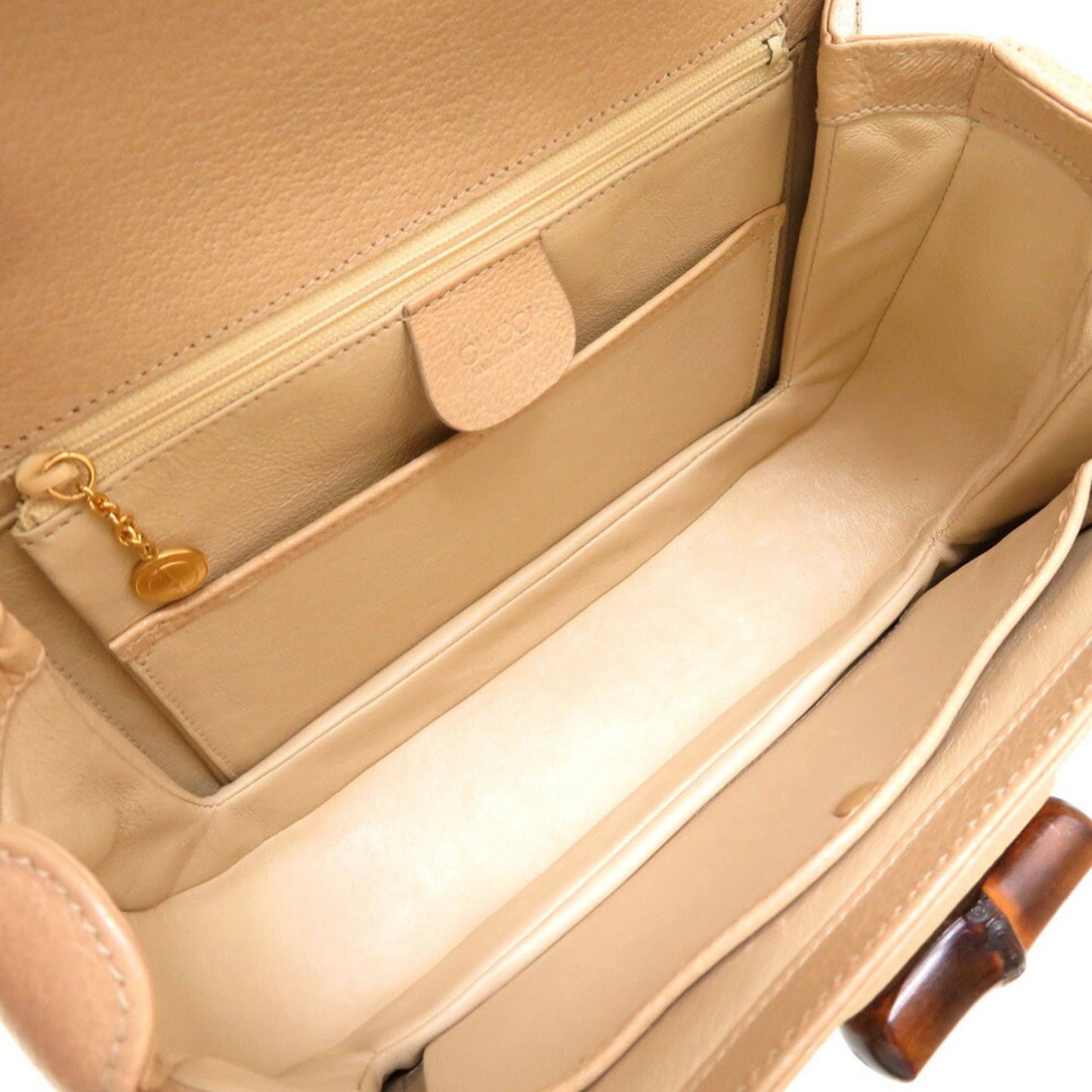Gucci Bamboo, Beige, Leather, handbag