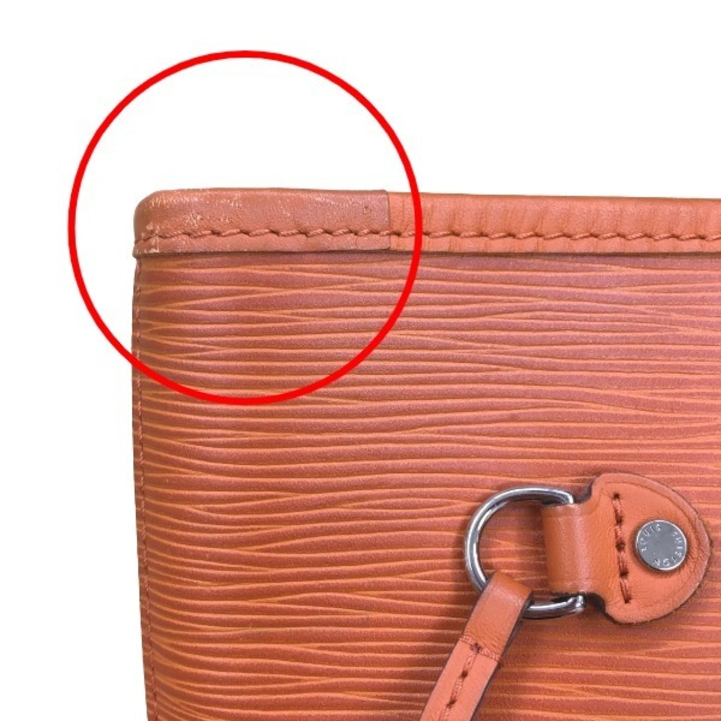 Louis Vuitton Neverfull MM, Orange, Leather, tote