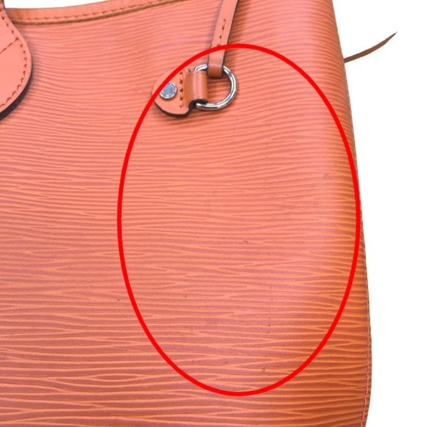 Louis Vuitton Neverfull MM, Orange, Leather, tote