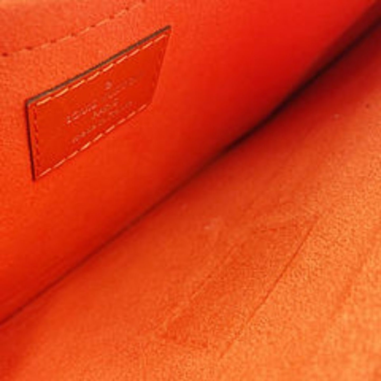 Louis Vuitton Neverfull MM, Orange, Leather, tote