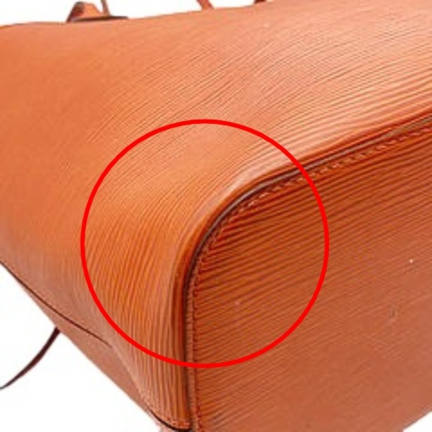 Louis Vuitton Neverfull MM, Orange, Leather, tote
