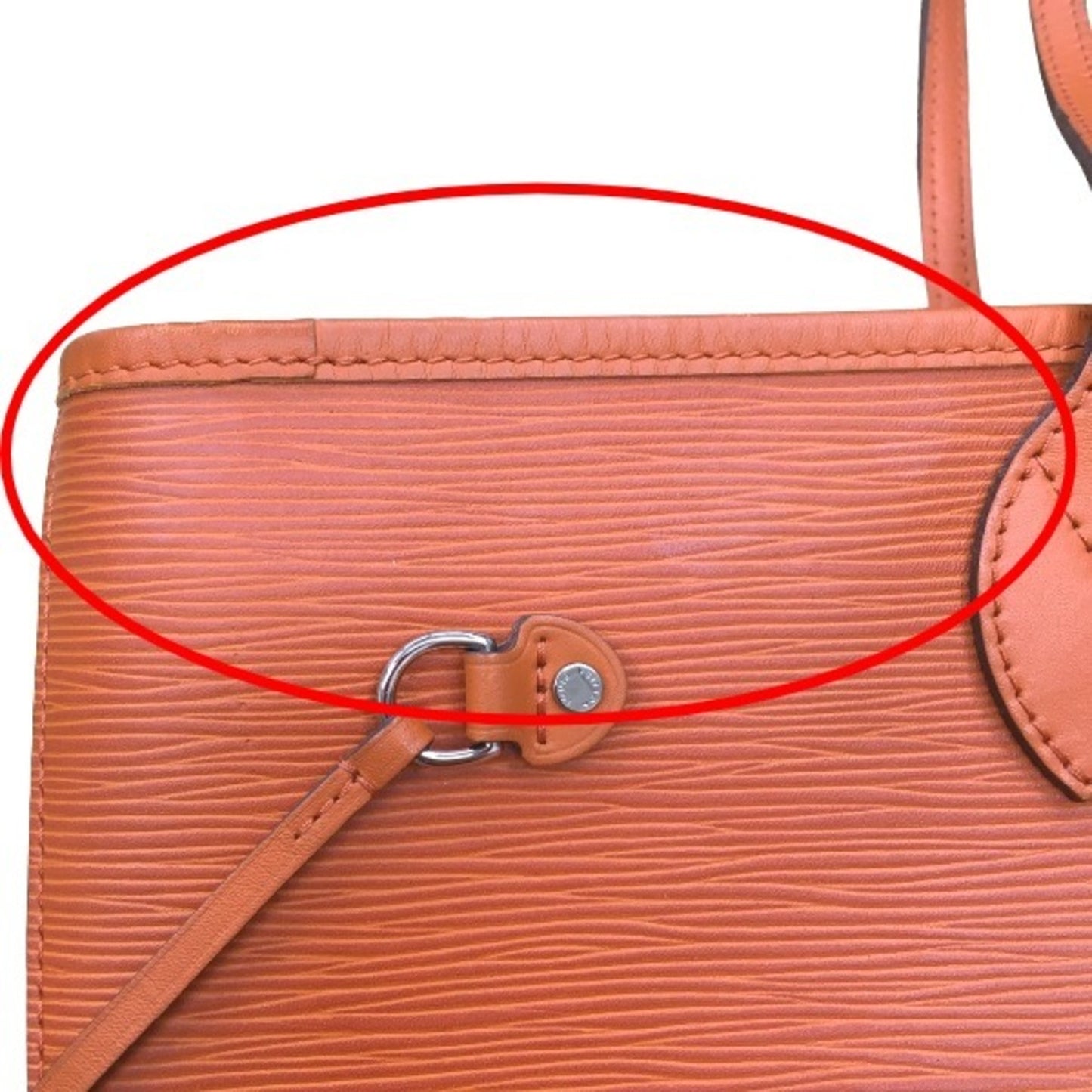 Louis Vuitton Neverfull MM, Orange, Leather, tote