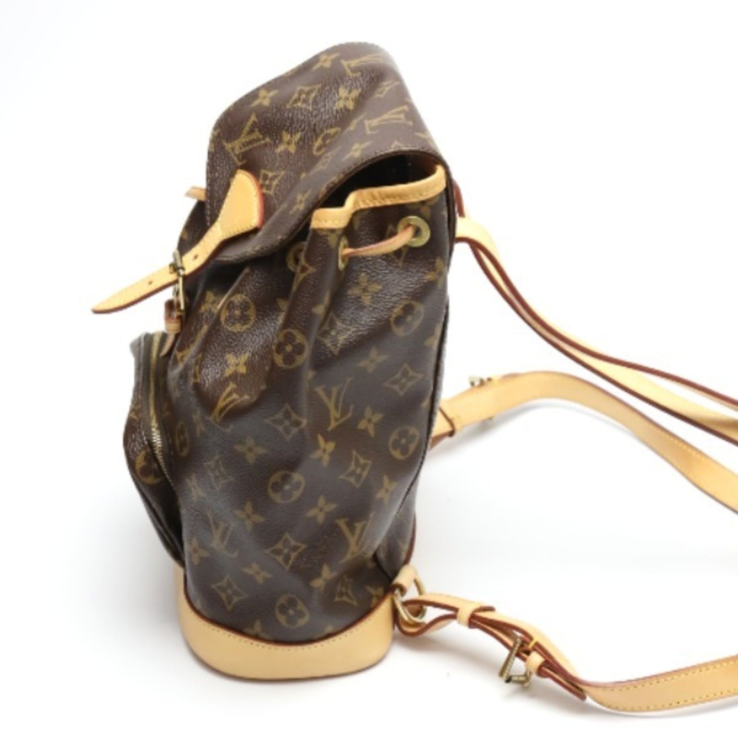 Louis Vuitton Montsouris, Brown, Canvas, backpack