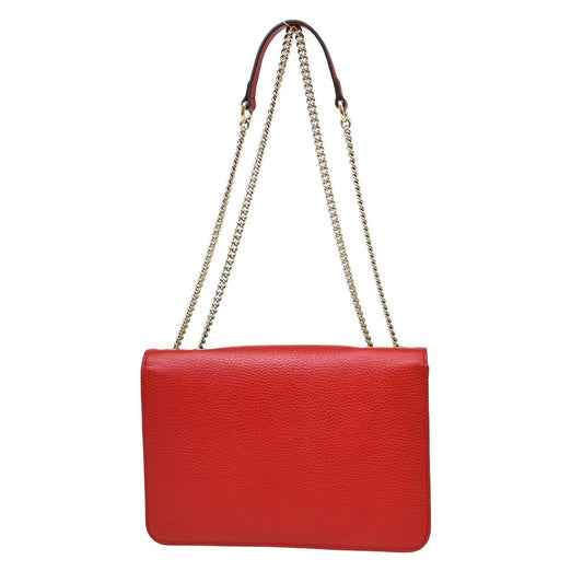 Gucci Interlocking Leather, Red, Leather, Shoulder Bag