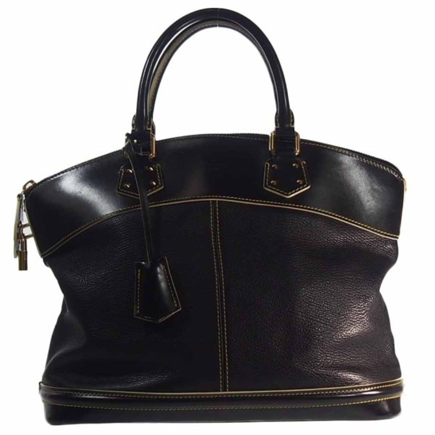 Louis Vuitton Lockit, Black, Leather, handbag