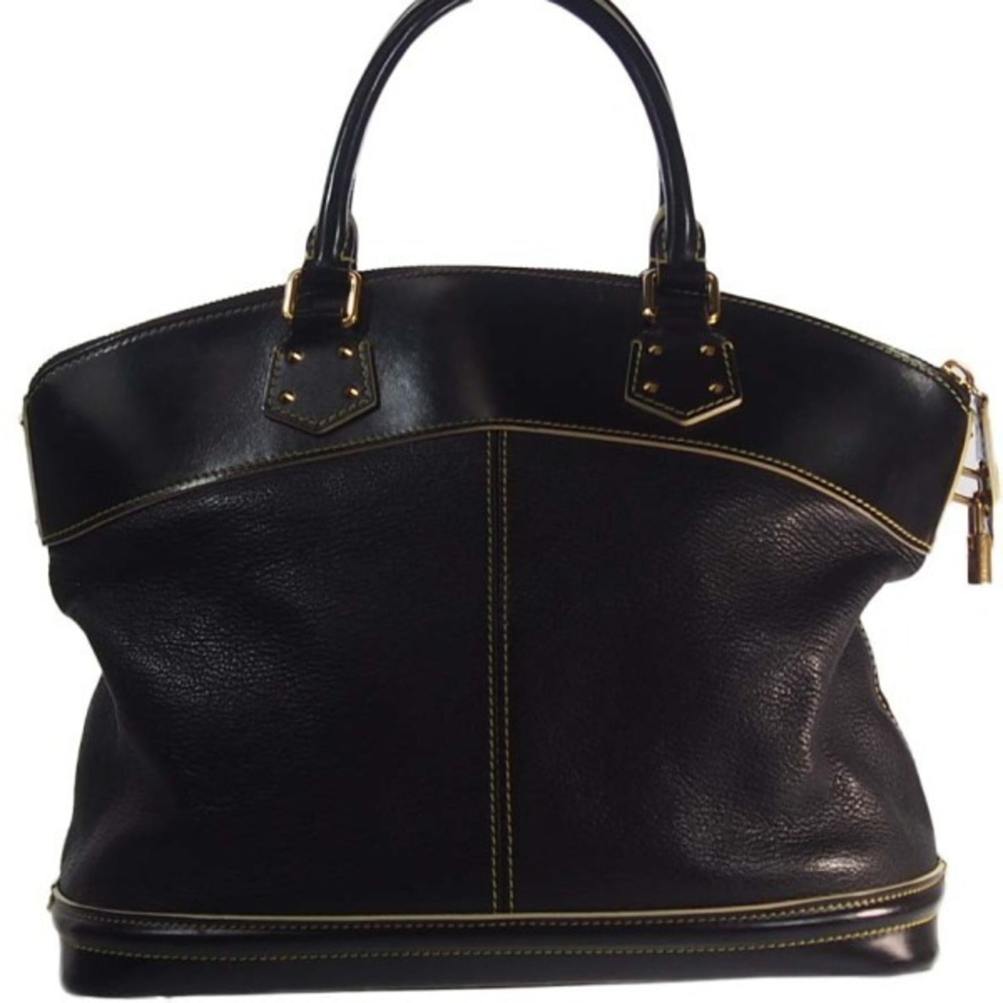Louis Vuitton Lockit, Black, Leather, handbag