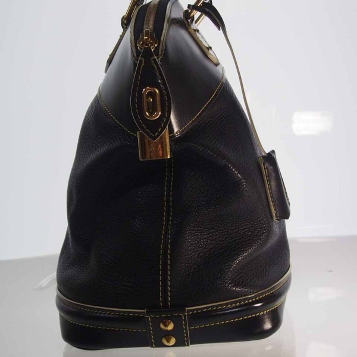 Louis Vuitton Lockit, Black, Leather, handbag