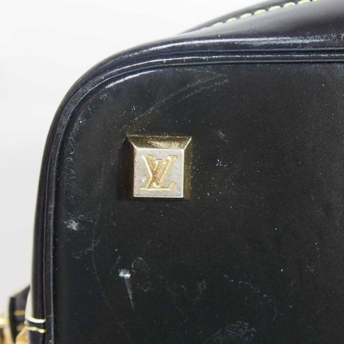 Louis Vuitton Lockit, Black, Leather, handbag