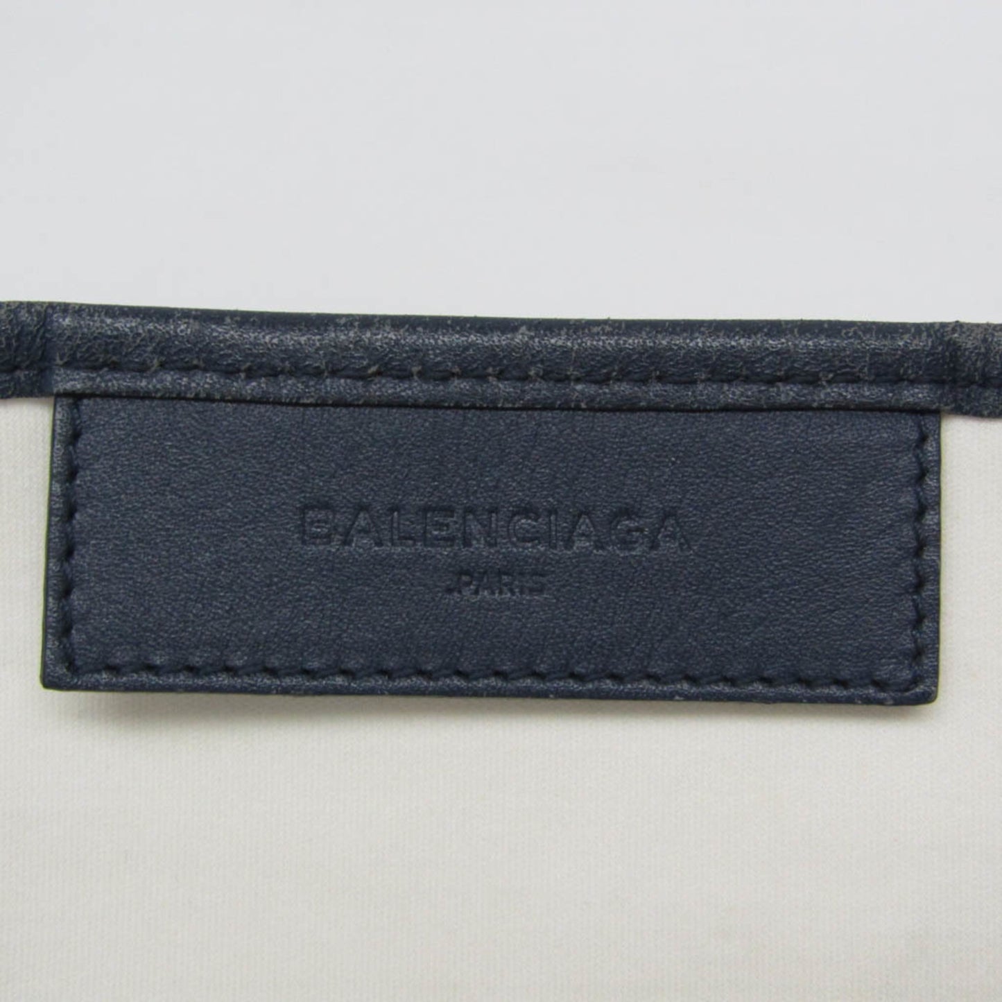 Balenciaga Navy Cabas, White, Canvas, handbag