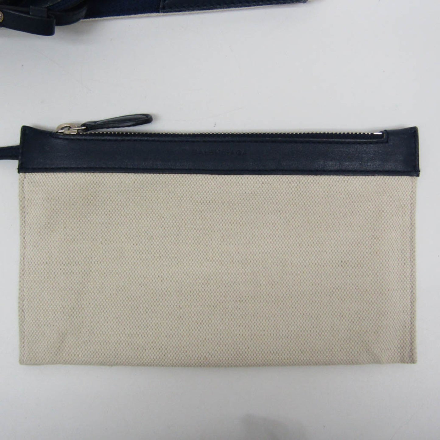 Balenciaga Navy Cabas, White, Canvas, handbag