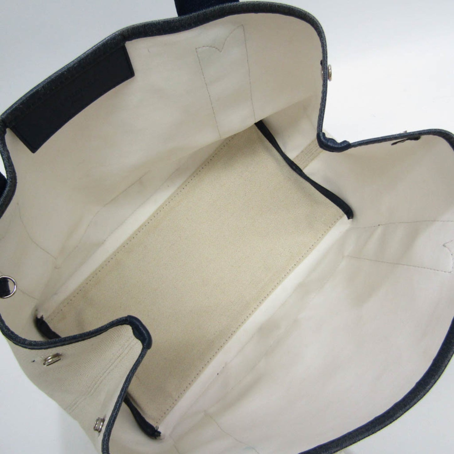 Balenciaga Navy Cabas, White, Canvas, handbag