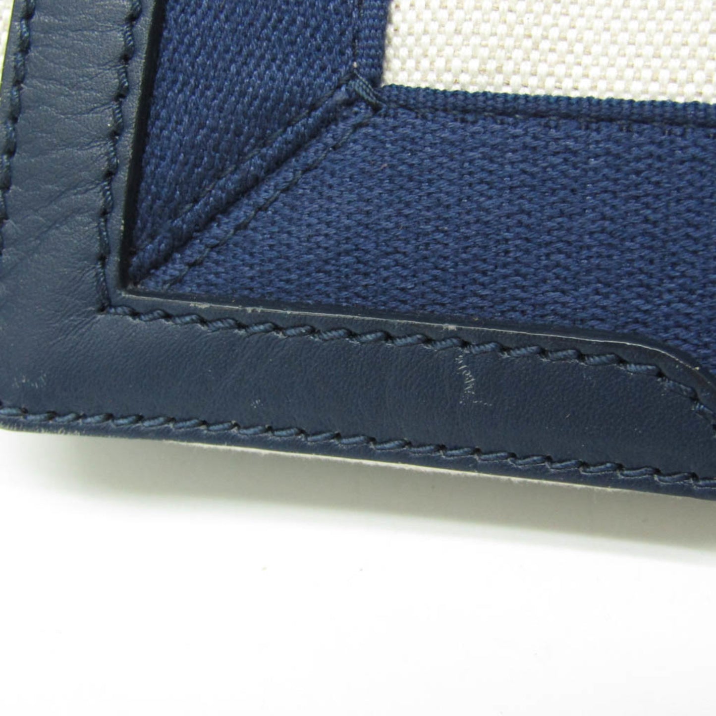 Balenciaga Navy Cabas, White, Canvas, handbag