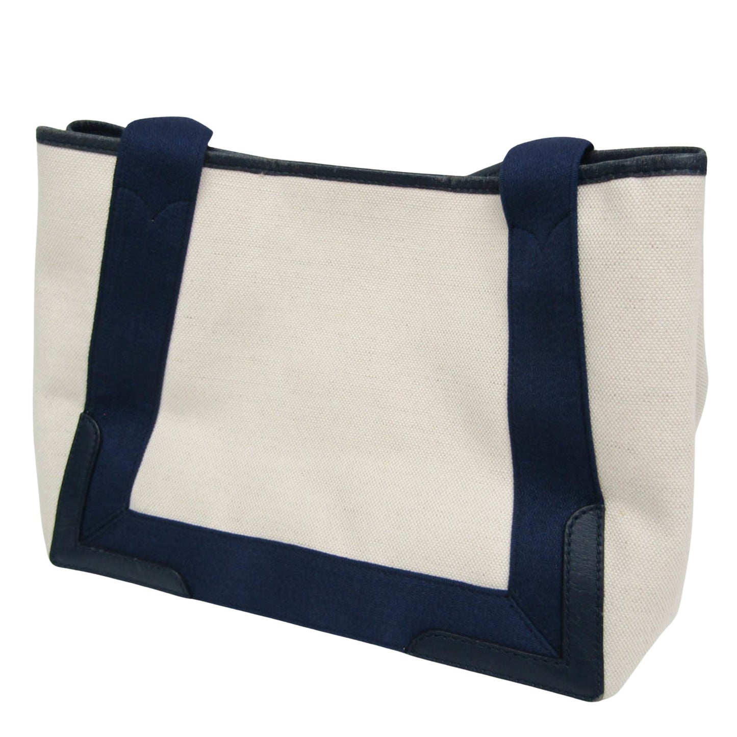 Balenciaga Navy Cabas, White, Canvas, handbag