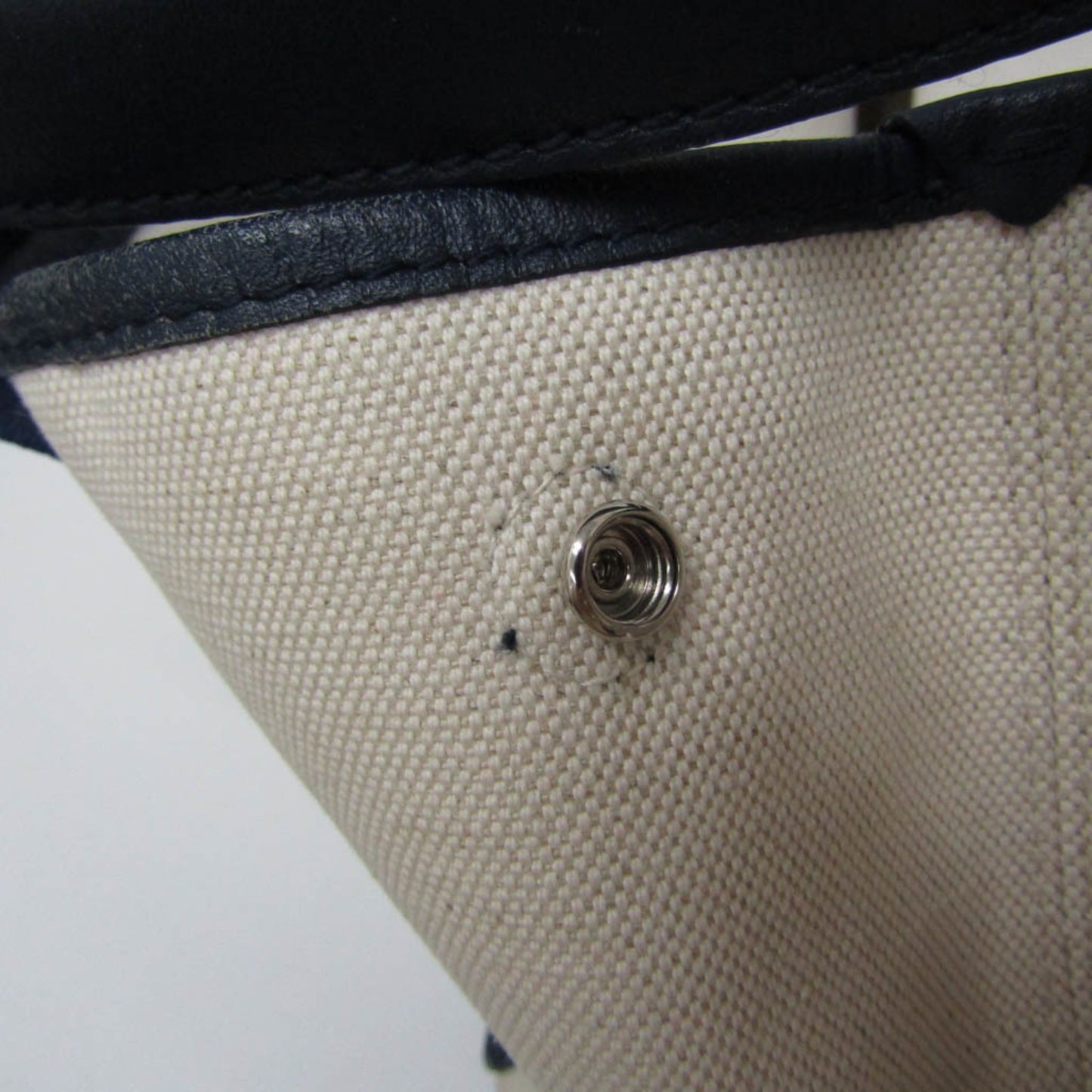 Balenciaga Navy Cabas, White, Canvas, handbag