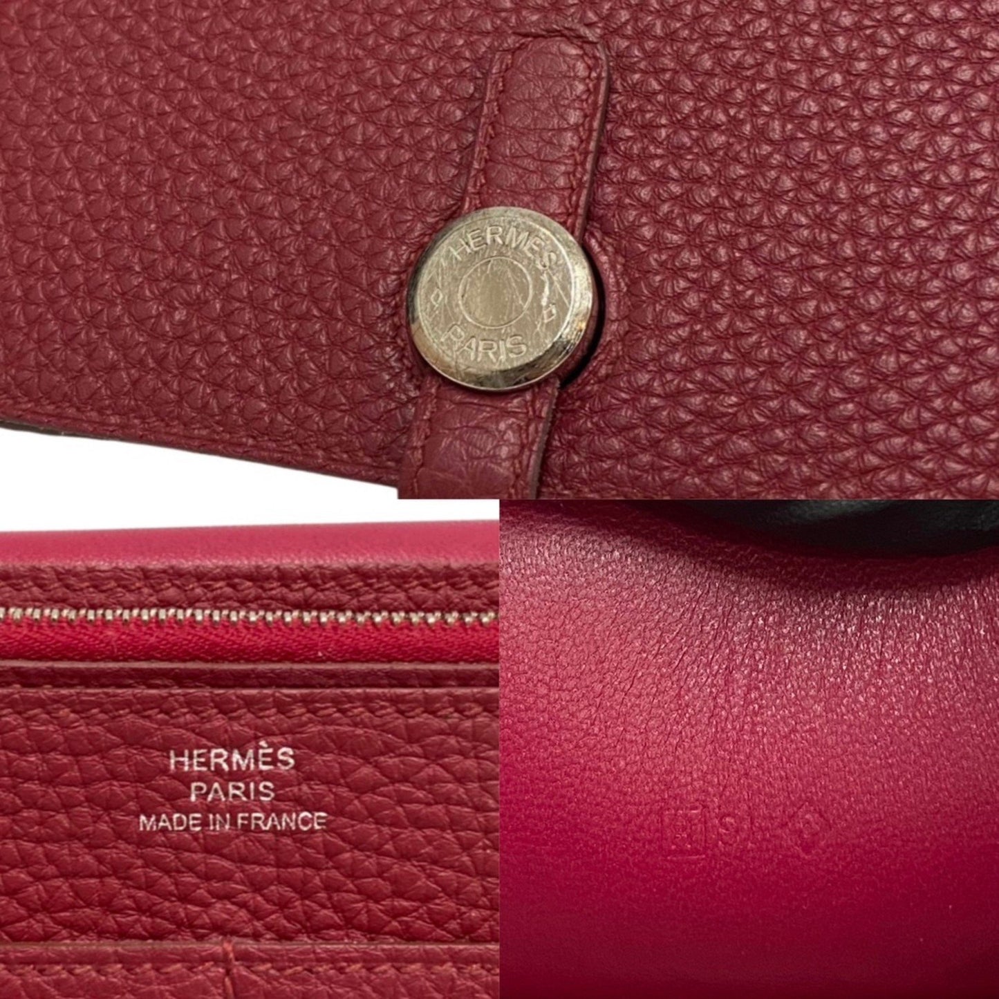 Hermès Dogon, Burgundy, Leather, wallet