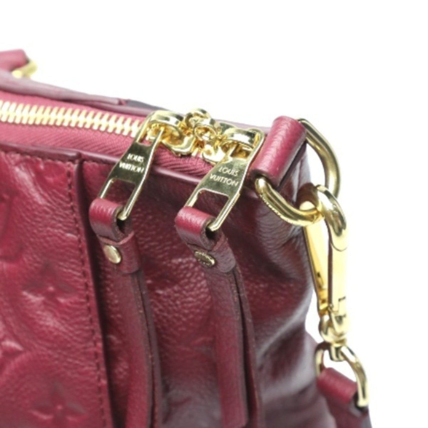 Louis Vuitton Lumineuse, Burgundy, Canvas, handbag