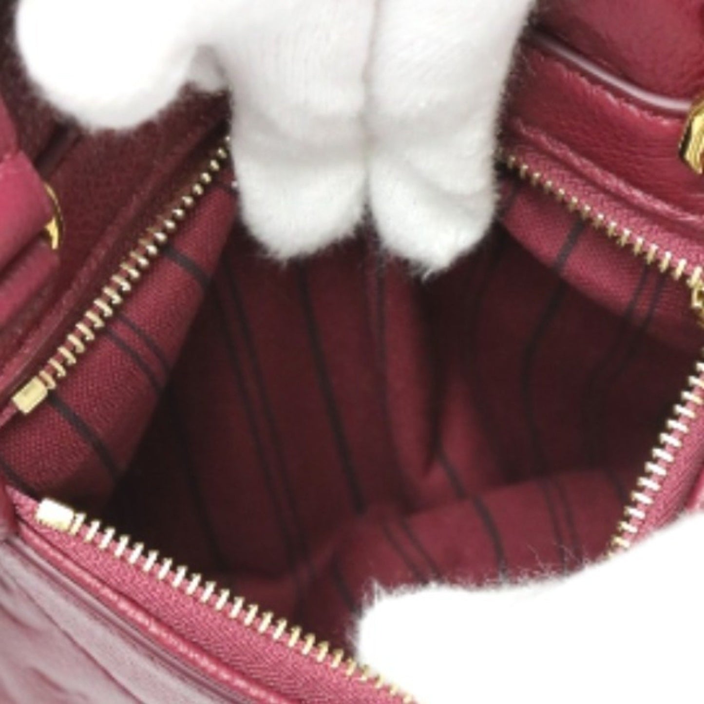 Louis Vuitton Lumineuse, Burgundy, Canvas, handbag