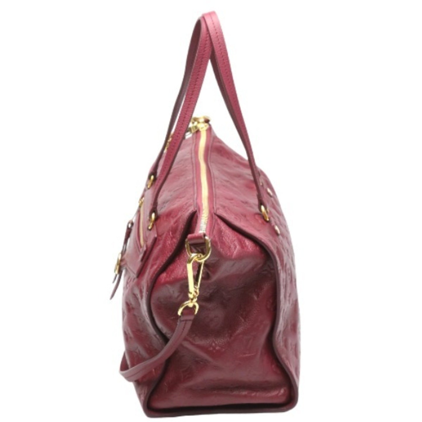 Louis Vuitton Lumineuse, Burgundy, Canvas, handbag