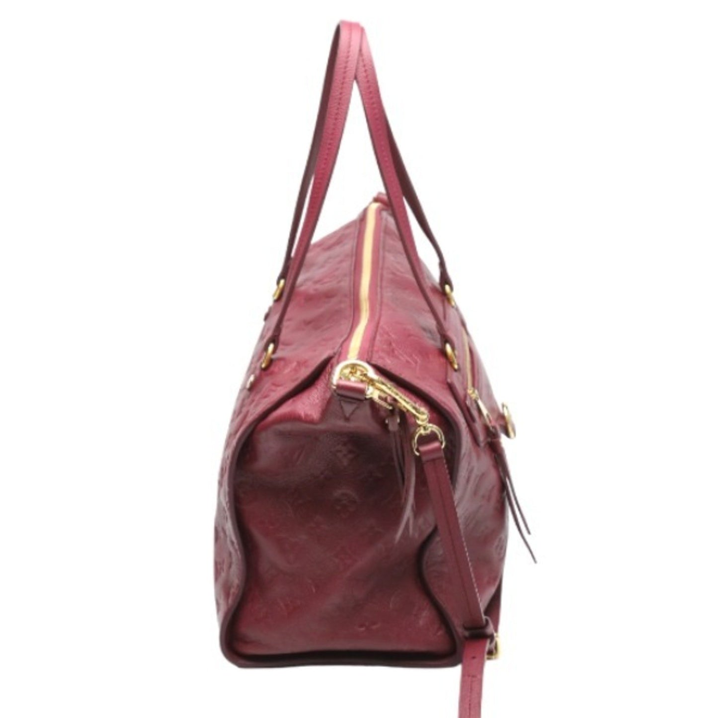 Louis Vuitton Lumineuse, Burgundy, Canvas, handbag