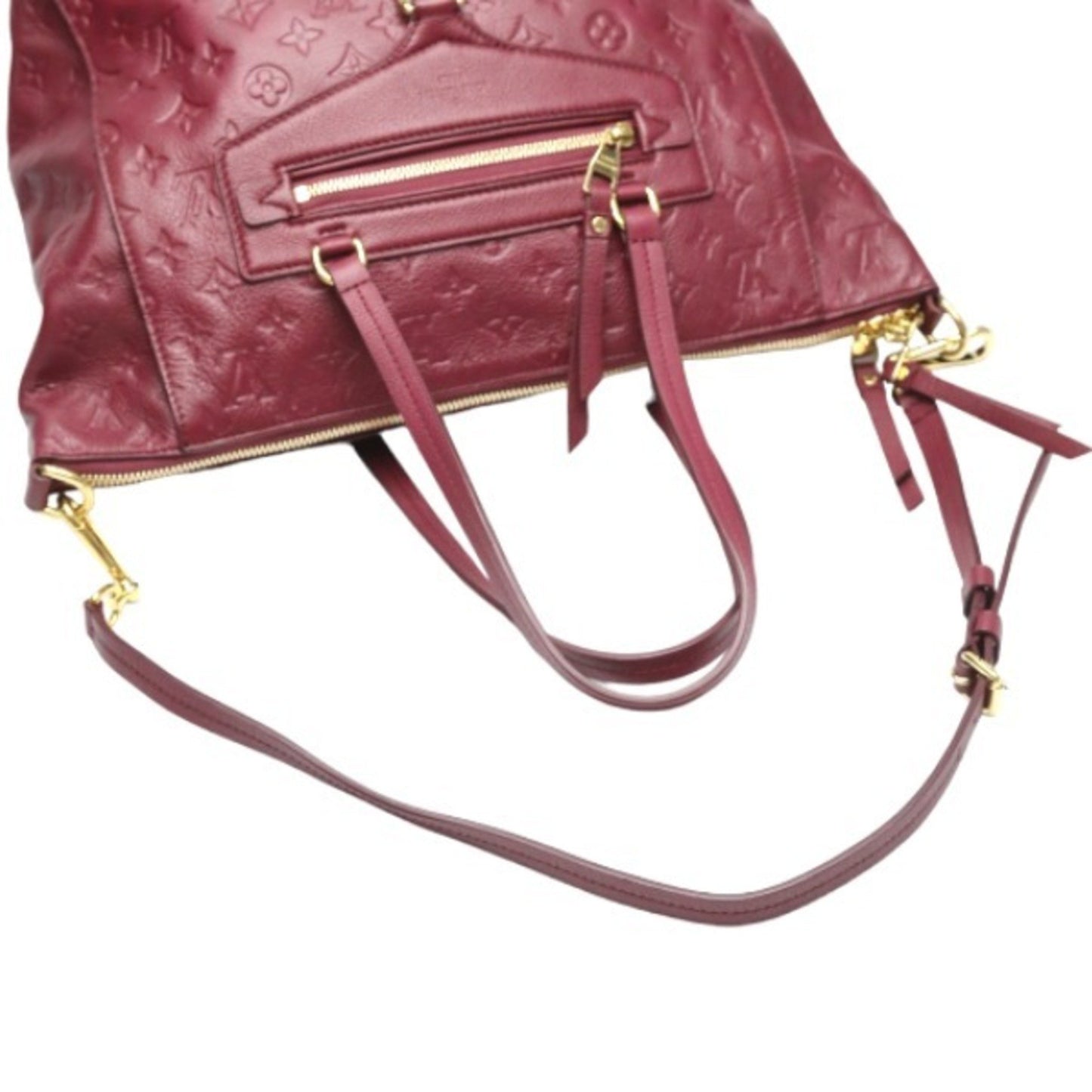 Louis Vuitton Lumineuse, Burgundy, Canvas, handbag