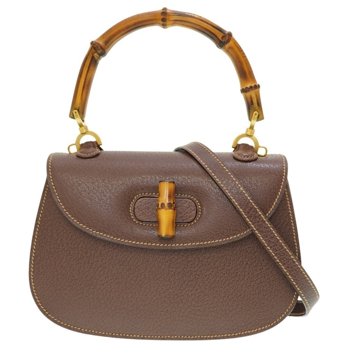 Gucci Bamboo, Brown, Leather, handbag