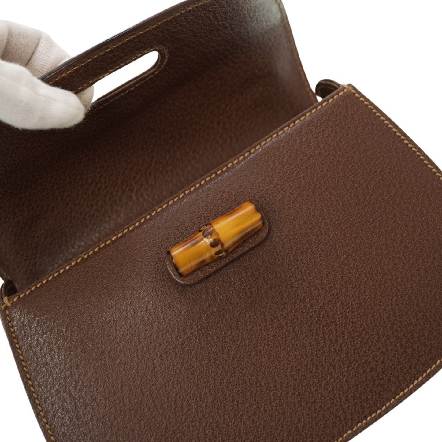 Gucci Bamboo, Brown, Leather, handbag