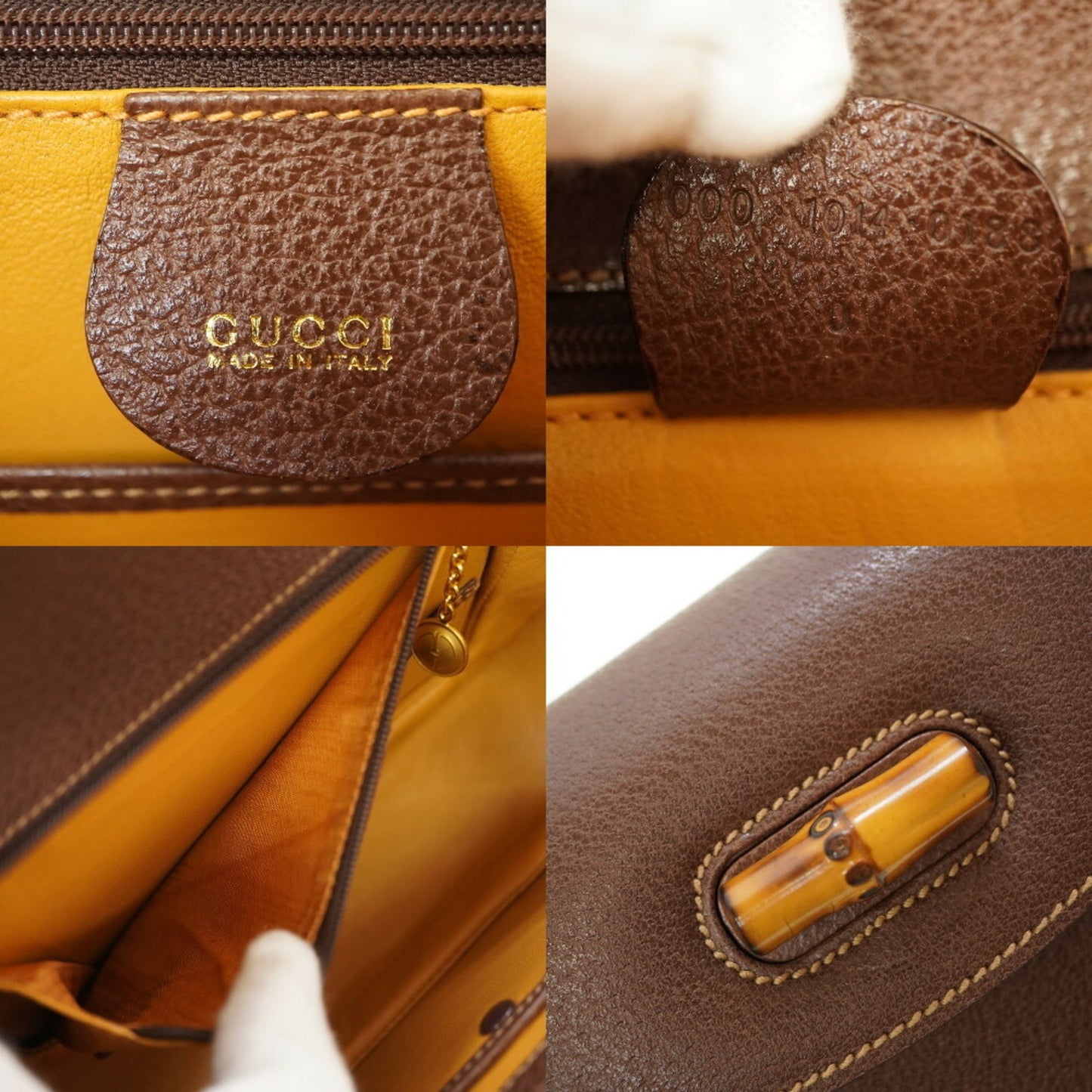 Gucci Bamboo, Brown, Leather, handbag