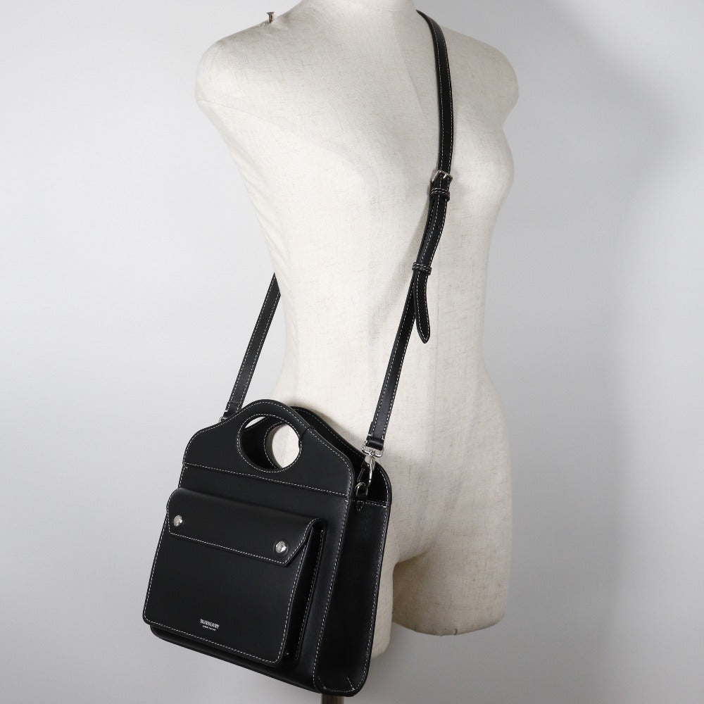 Burberry, Black, Leather, handbag