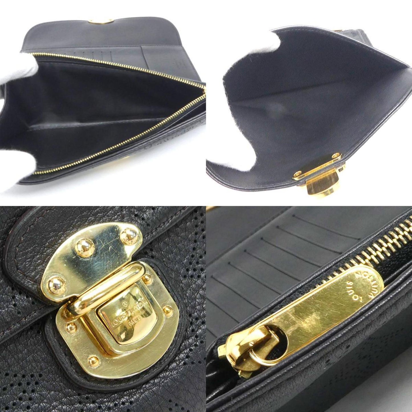 Louis Vuitton Amelia, Black, Leather, wallet