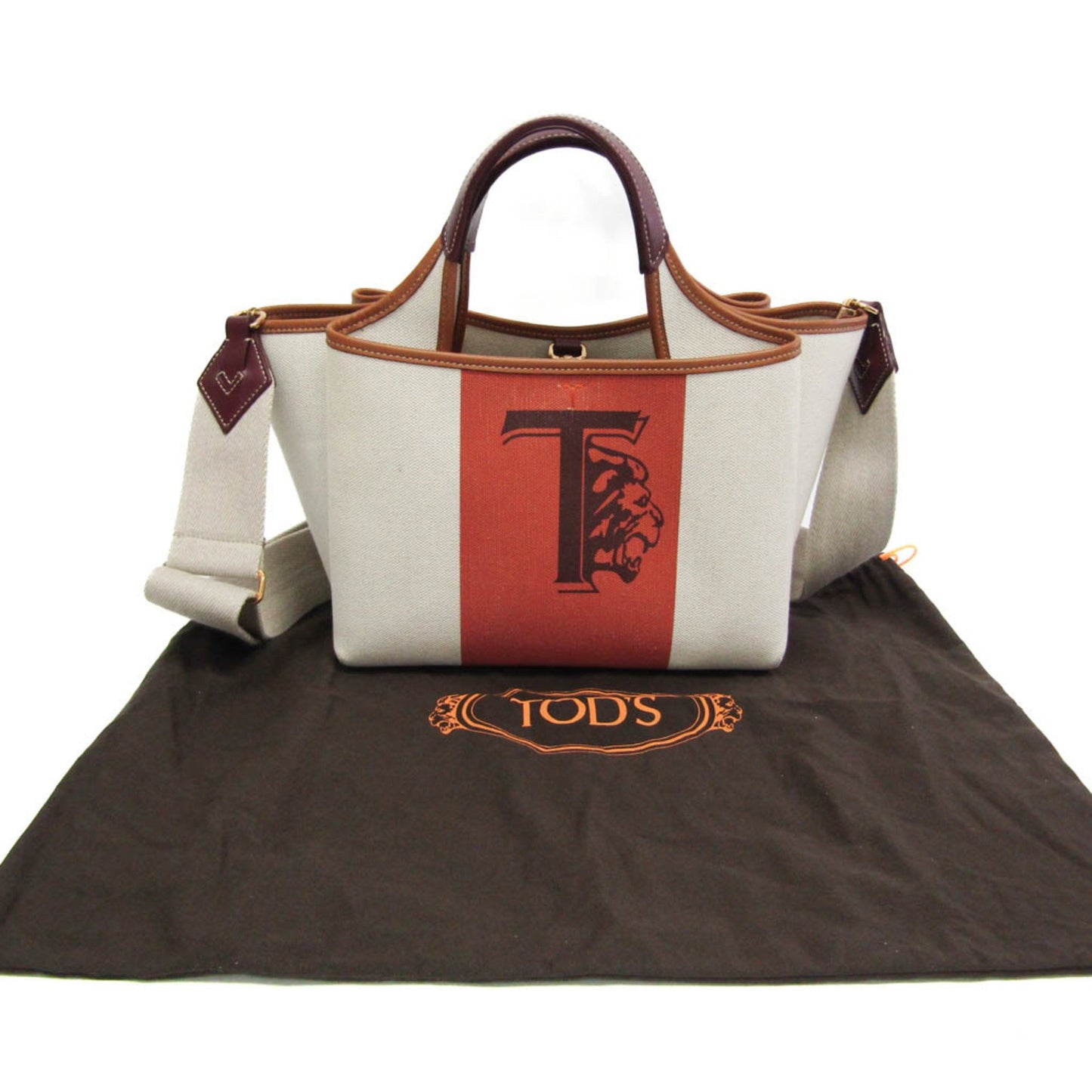 TOD'S, Beige, Canvas, handbag