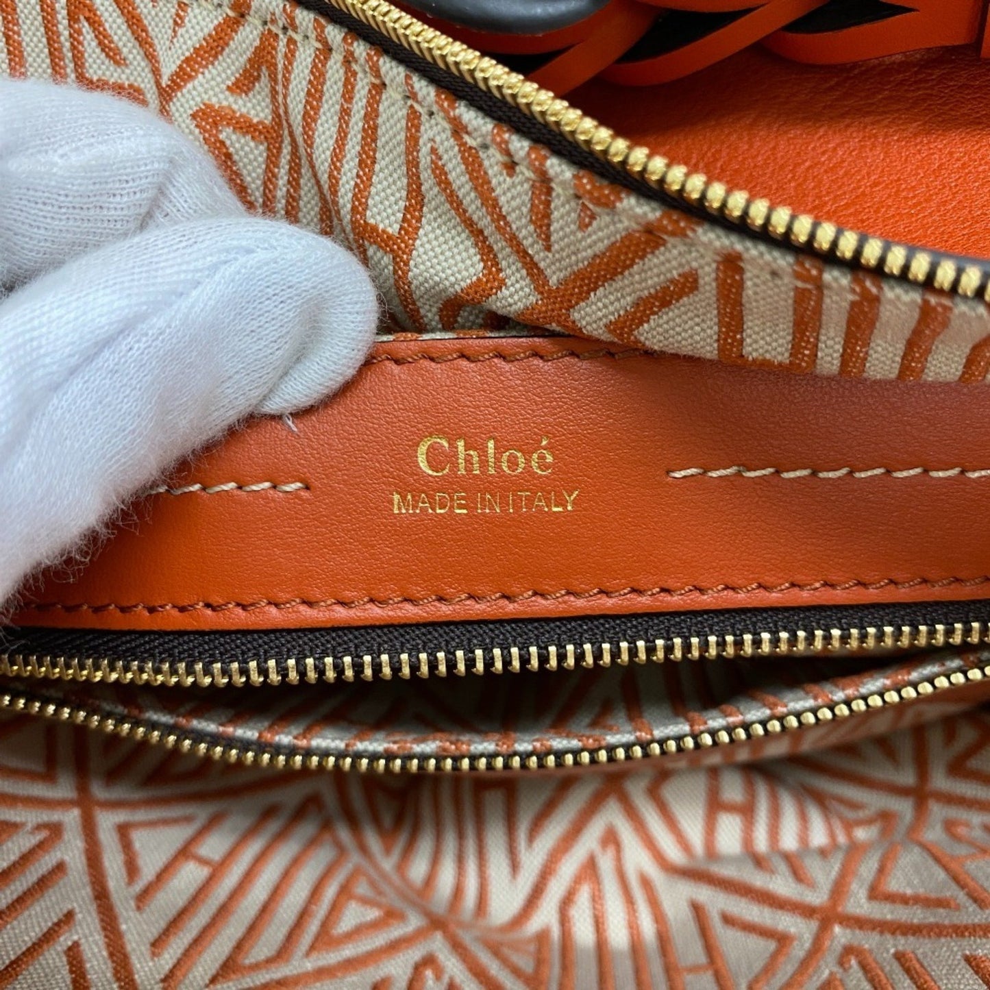 Chloé, Orange, Leather, handbag